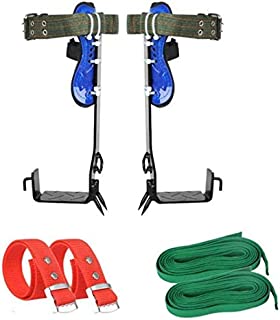 Tberar Tree Climbing Gear 6 in One Tree Climbing Spike Set Tree Spikes for Climbing Safety Adjustable Belt Lanyard Rope Rescue Belt 2 Gears Tree Climbing Spikes for Tree Work