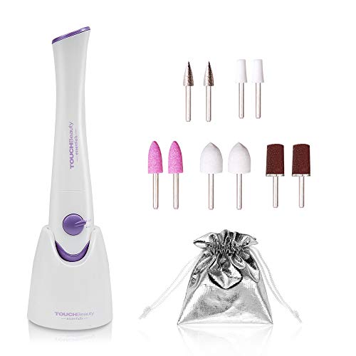 TOUCHBeauty Electric Nail File with 5 Professional Drill Bits Nail Polishing Device for Natural Finger and Toe Nail Care TB-1335 Purple