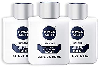 NIVEA Men Sensitive Post Shave Balm - Soothes and Moisturizes Skin After Shaving - 3.3 fl. oz. Bottle (Pack of 3)