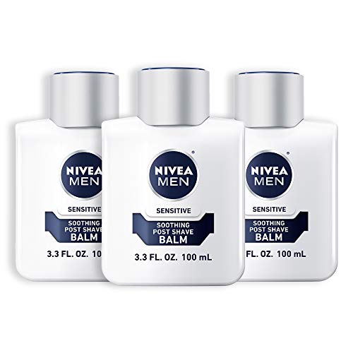 NIVEA Men Sensitive Post Shave Balm - Soothes and Moisturizes Skin After Shaving - 3.3 fl. oz. Bottle (Pack of 3)