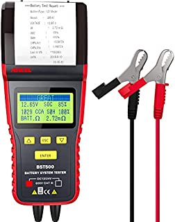 ANCEL BST500 12V/24V 100-2000 CCA Automotive Battery Load Tester, Car Cranking and Charging System Analyzer Scan Tool with Printer for Heavy Duty Trucks, Cars, Motorcycles and More (Black and Red)