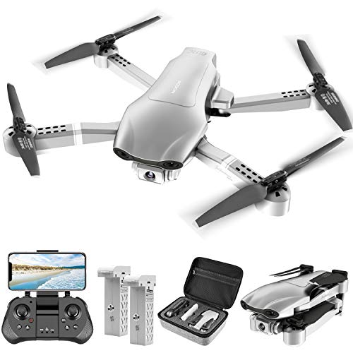 4DRC F3 GPS Drone with 4K Camera for Adults ,Foldable Drone with 5GHz FPV Live Video RC Quadcopter with Auto Return Home, Follow Me,Dual Cameras,Waypoints, Headless Mode, 2 Batteries and Carrying Case