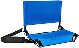 Cascade Mountain Tech Portable Folding Steel Stadium Seats for Bleachers, Royal Blue, Extra Wide - 20