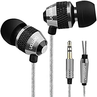Betron B25 Earbud Headphones, Noise Isolating, Tangle-Free Cord, 6 Silicon Earphone Tips, Black