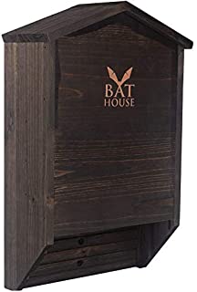 KIBAGA Handcrafted Wooden Bat House Box for The Outdoors - Large Double Chamber Bat Shelter Creates Easy to Land Home for Bats