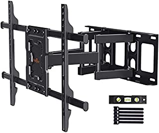 Perlegear Full Motion TV Wall Mount Bracket Dual Articulating Arms Swivels Tilts Rotation for Most 37-75 Inch LED, LCD, OLED Flat&Curved TVs, Holds up to 132lbs, Max VESA 600x400mm