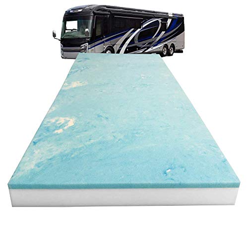 Foamma 4 x 24 x 72 Truck, Camper, RV Travel Visco Gel Memory Foam Bunk Mattress Replacement, Made in USA, Comfortable, Travel Trailer, CertiPUR-US Certified, Cover Not Included