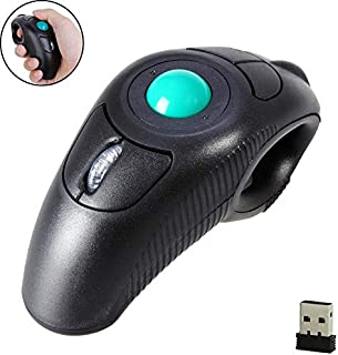 EIGIIS 2.4G Ergonomic Trackball Handheld Finger USB Mouse Wireless Optical Travel DPI Mice for PC Laptop Mac Left and Right Handed