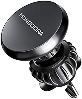 Mongoora Magnetic Phone Mount (Car Air Vent Holder) - Sturdy, Rotating Magnet Stand Compatible with iPhone, Android - 1 Mount, 6 Magnets - Travel Accessories