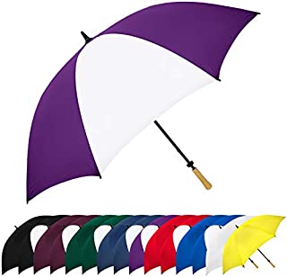 STROMBERGBRAND UMBRELLAS Large Golf Windproof Umbrella 62 Arc Size for Men & Women Manual Opening, Rustproof, Lightning Resistant, Purple/White, One