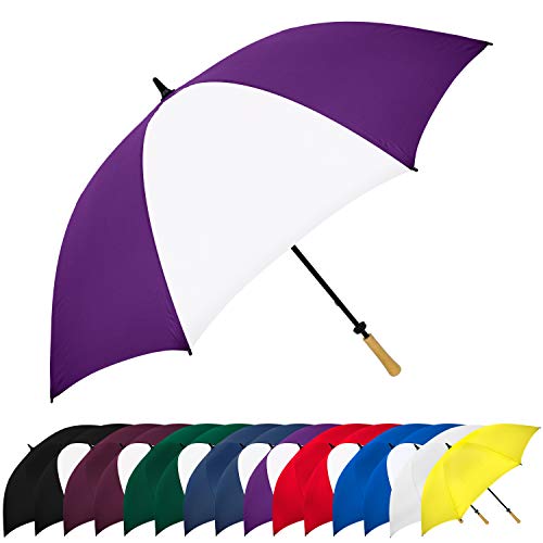 STROMBERGBRAND UMBRELLAS Large Golf Windproof Umbrella 62 Arc Size for Men & Women Manual Opening, Rustproof, Lightning Resistant, Purple/White, One