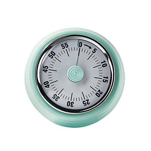 OBO No Battery Mechanical Kitchen Timer Powerful Magnet Countdown Cute Loudly Alarm time Manager for Cooking Wind up(Green)