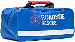 Roadside Emergency Assistance Kit - Packed 110 Premium Pieces & Rugged Bag - Car, Truck & RV Kit with Heavy Duty Jumper Cables  Heavy Duty Tow Strap  Safety Triangle  First Aid & more