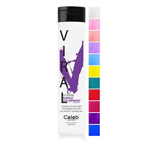 Celeb Luxury Viral Colorwash, Professional Semi-Permanent Hair Color Depositing Shampoo, Purple