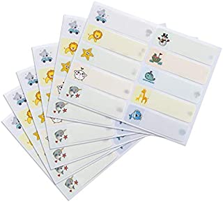 200pcs Baby Bottle Labels for Daycare, Self-Laminating Labels Waterproof Name Tag Labels Write-On Label Stickers Dishwasher Safe Labels School Labels for Kids with Cartoon Prints