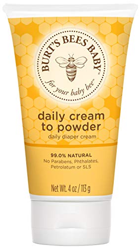 Burt's Bees Baby Daily Cream to Powder, Talc-Free Diaper Rash Cream - 4 Ounces Tube