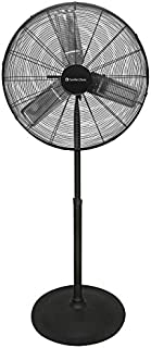 Comfort Zone CZHVP30 High-Velocity 3-Speed 30-inch Industrial Pedestal Fan with Aluminum Blades and Adjustable Height