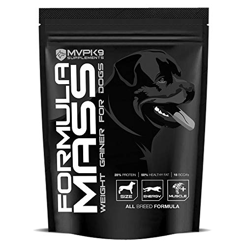 MVP K9 Formula Mass Weight Gainer for Dogs - Helps Promote Healthy Weight Gain, Size and Muscle in Dogs - Great for Skinny, Underweight, Picky Eaters. All Breed Formula, Made in USA (45 Servings)