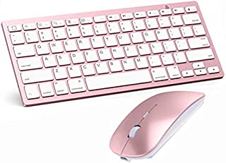 Bluetooth Keyboard and Mouse Combo,Wireless Keyboard and Mouse for iPad pro/iPad Air/iPad/iPad Mini, iPhone (iPadOS 13 / iOS 13 and Above), (Rose Gold)