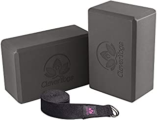 Yoga Block Sets  High Density Foam Exercise Blocks  Instantly Support and Improve Your Poses and Flexibility  Lightweight Versatile Fitness and Balance Odor Free Brick (Gray/Gray)