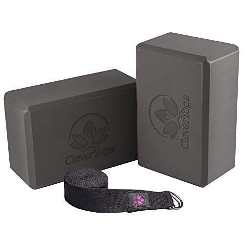 Yoga Block Sets  High Density Foam Exercise Blocks  Instantly Support and Improve Your Poses and Flexibility  Lightweight Versatile Fitness and Balance Odor Free Brick (Gray/Gray)