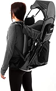 Premium Baby Backpack Carrier for Hiking with Kids  Carry your Child Ergonomically (Black/Grey)