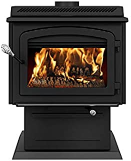 Drolet HT3000 on pedesta - High-efficiency 2020 EPA certified wood stove DB07300 - The HT3000 succeeds to the HT2000