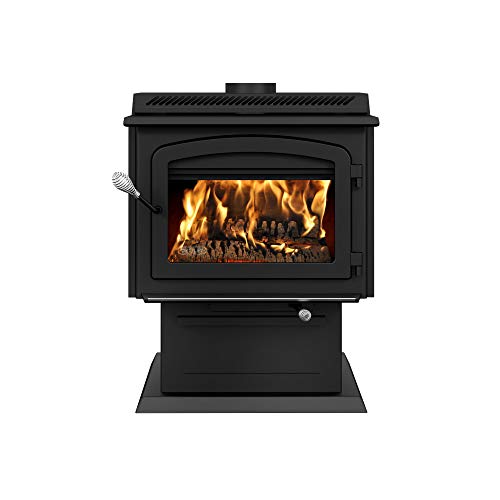 Drolet HT3000 on pedesta - High-efficiency 2020 EPA certified wood stove DB07300 - The HT3000 succeeds to the HT2000