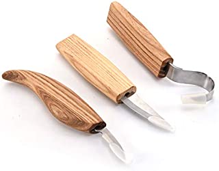 Wood Carving Tools Set of 3, Hook Knife, Sloyd Knife, Chip Detail Knife, Professional DIY Art Woodworking