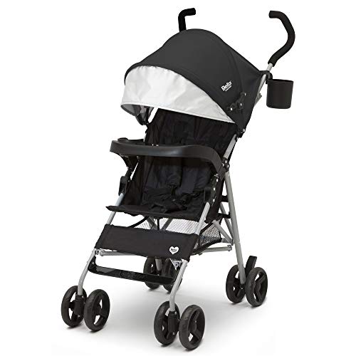 Delta Children 365 Lightweight Stroller - Extremely Lightweight Stroller - Weighs Only 12 Pound - Ideal for Travel or Everyday Use, Black