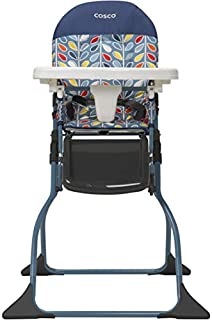 Cosco Simple Fold Full Size High Chair with Adjustable Tray, Leafy