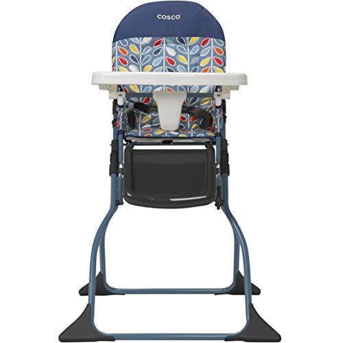 Cosco Simple Fold Full Size High Chair with Adjustable Tray, Leafy