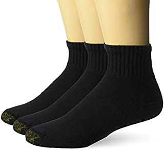 Gold Toe mens Ultra Tec Performance Quarter Athletic Socks, 3-pack Socks, Black, Shoe Size: 6-12.5, Sock size: 10-13