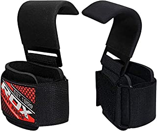 RDX Weight Lifting Hook Straps - Neoprene Padded Wrist Grips for Powerlifting, Weightlifting, Bodybuilding, Strength Training & Workout- Great for Deadlift, Shrugs, Chin Up and Dumbbell Rows