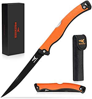 KastKing Folding Fillet/Fishing/Camping/Hunting Knife, Razor Sharp G4116 German Stainless-Steel Blade, Non-Slip Handles, 13 ½ inch Overall Length, only 7 ½ inch Folded, Includes Sheath