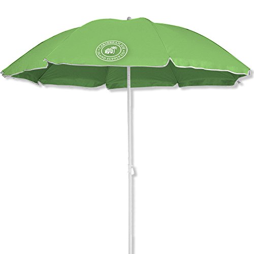 Caribbean Joe CJ-UV72GRN 6' beach umbrella, UV protection, with color matching carry case, Green