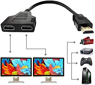 HDMI Splitter Adapter Cable - HDMI Splitter 1 in 2 Out/HDMI Male to Dual HDMI Female 1 to 2 Way for HDMI HD, LED, LCD, TV, Support Two TVs at The Same Time