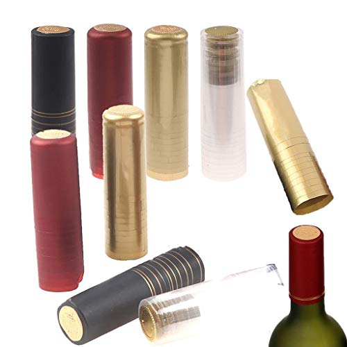 OBANGONG 200 PCS PVC Heat Shrink Capsules Wine Shrink Wrap Wine Bottle Capsules Shrink Caps for Wine Cellars and Home Use