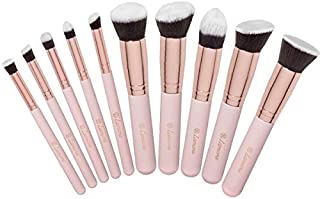 Kabuki Makeup Brush Set - Foundation Powder Blush Concealer Contour Brushes - Perfect For Liquid, Cream or Mineral Products - 10 Pc Collection With Premium Synthetic Bristles For Eye and Face Cosmetic