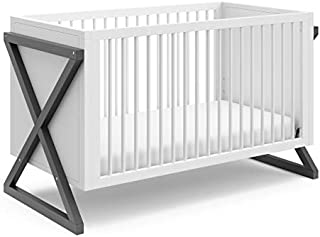 Storkcraft Equinox 3-in-1 Convertible Crib (Gray)  Easily Converts to Toddler Bed and Daybed, 3-Position Adjustable Mattress Support Base, Modern Two-Tone Design for Contemporary Nursery