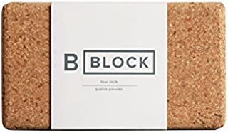 B YOGA B Block 3, 100% Cork - for Yoga, Pilates, Workout and Floor Exercises, 8.5 x 4.5 x 3