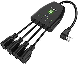 Outdoor Smart Plug, Surge Protector, POWRUI Smart Power Strip with 4-Outlet Extender, Remote Control, Timer, Weatherproof for Indoor and Outdoor Use, Compatible with Alexa, Google Assistant and IFTT