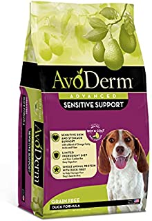 AvoDerm Natural Grain Free, Revolving Menu Duck Recipe Dry Dog Food, For Sensitive Skin and Stomach, 4 lb