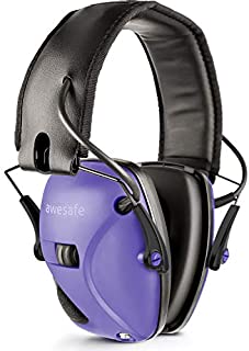 awesafe Electronic Shooting Earmuffs, Shooting Hearing Protection with Noise Reduction Sound Amplification (Green) (Purple)