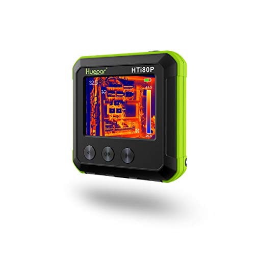 Pocket-Sized IR Thermal Imager, Huepar 80 x 60 Infrared Resolution Thermal Imaging Camera Measurement Range 14°F~752°F with 76800 Pixels Display, Temperature Tracking & Adjustable Emissivity HTi80P