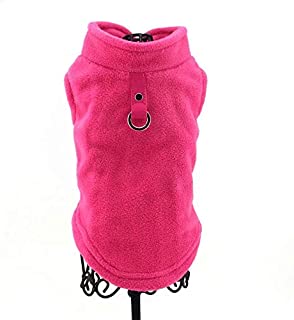 PAWSFECT Dog Fleece Vest Soft Winter Warm Dog Clothes Puppy Pullover Harness with Leash Ring for Yorkie Small Medium Dogs Cats Doggy Sweater for Dachshund Chihuahua French Bulldog Pug