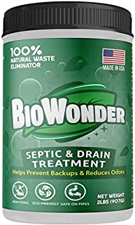 BioWonder Septic Tank Treatment - 3X More Powerful - 100% Organic Enzymes & Bacteria - Perfect for Disposals, Septic System, RV's, Drains, Toilets - 2lbs 60 Treatments