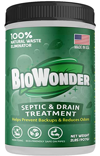 BioWonder Septic Tank Treatment - 3X More Powerful - 100% Organic Enzymes & Bacteria - Perfect for Disposals, Septic System, RV's, Drains, Toilets - 2lbs 60 Treatments