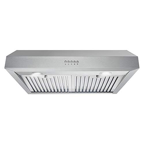 Cosmo UC30 30 in. Under Cabinet Range Hood Ductless Convertible Duct, Kitchen Over Stove Vent, 3-Speed Fan, Permanent Filters, LED Lights in Stainless Steel