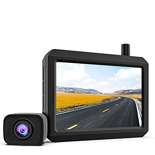 720P HD Wireless Backup Camera, Support 2 Cameras with Digital Wireless Signal, Waterproof Rear View Camera, 5 TFT-LCD HD Monitor Ideal for SUV / Van / Trucks / Mini RV / Pickup ( K7 Pro)